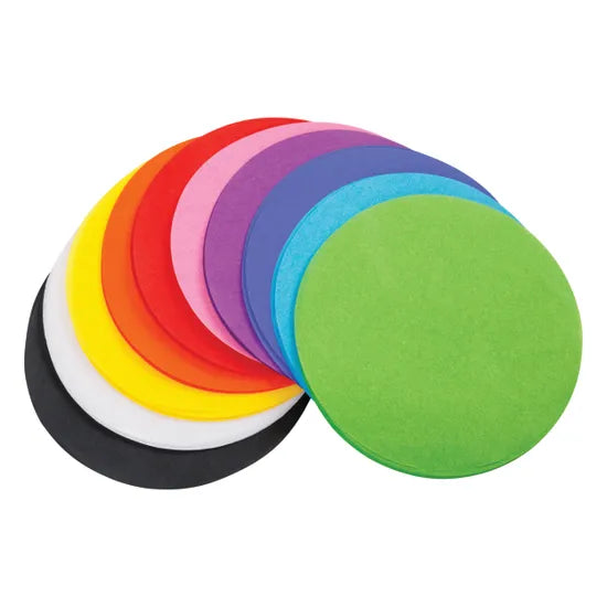 Assorted Tissue Paper Circles 10cm - Pack of 480 - Modern Teaching Aids NZ