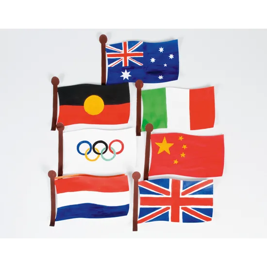 Cardboard Flags - Pack of 24 - Modern Teaching Aids NZ