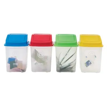 Recycling Bins Transparent 30L Set of 4 - Modern Teaching Aids NZ