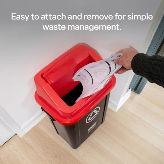 Recycling Bin - Red Lid, 30 L - Modern Teaching Aids NZ