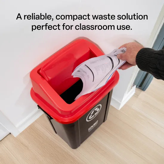 Recycling Bin - 30 litre - Red - Modern Teaching Aids NZ