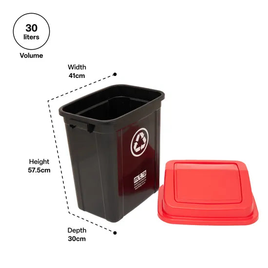 Recycling Bin - 30 litre - Red - Modern Teaching Aids NZ