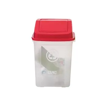 Transparent Recycling Bin - 30 litre - Red - Modern Teaching Aids NZ