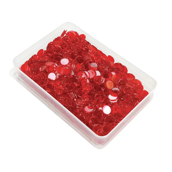 Teachables Translucent Round Counters - 2.5cm Red, 1000 Pieces - Modern Teaching Aids NZ