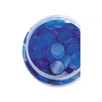 Teachables Translucent Round Counters - 2.5cm Blue, 1000 Pieces - Modern Teaching Aids NZ