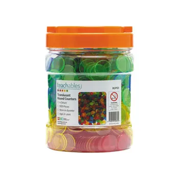 Teachables Translucent Round Counters - 2.5cm, 4 Colours, 1000 Pieces - Modern Teaching Aids NZ