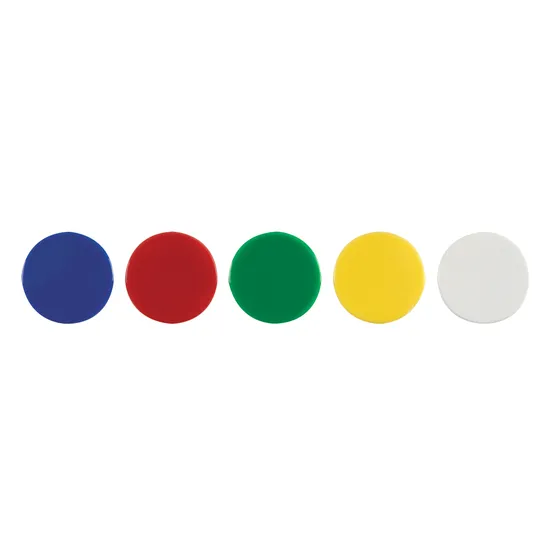 Teachables Solid Round Counters - 2.5cm, 5 Colours, 1000 Pieces - Modern Teaching Aids NZ