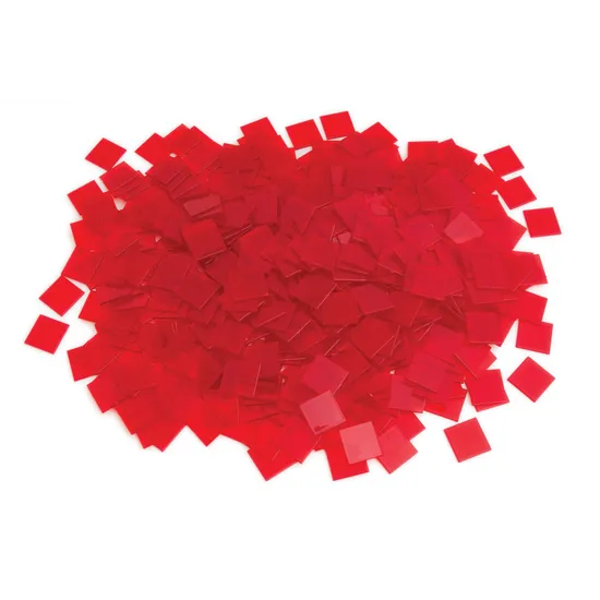 Teachables Translucent Square Counters - 2.5cm Red, 1000 Pieces - Modern Teaching Aids NZ