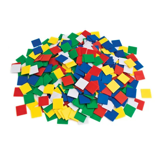 Teachables Solid Square Counters - 2.5cm, 5 Colours, 1000 Pieces - Modern Teaching Aids NZ