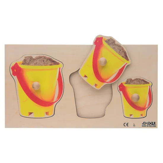 Sand Bucket Size Sorting Knob Puzzle 3 Pieces