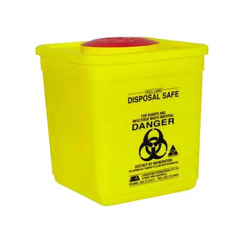 Sharps Container - Yellow, Square, 4-4.8 L - Modern Teaching Aids NZ