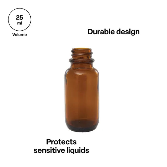 Dropping Bottle Amber 25ml 20mm 400 wo Dropper - Modern Teaching Aids NZ