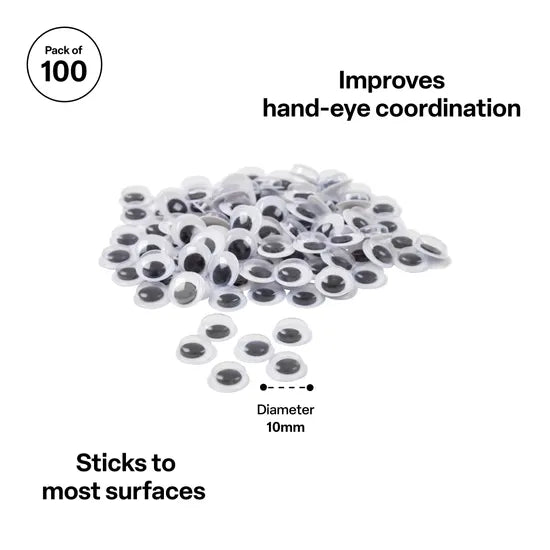Joggle Eyes 10 mm - Pack of 100 - Modern Teaching Aids NZ