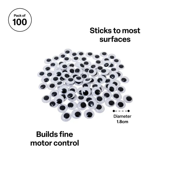Joggle Eyes 1.8 cm - Pack of 100