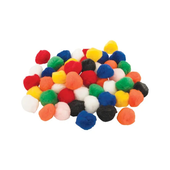 Pom Poms Assorted Colours 38mm - Pack of 50 - Modern Teaching Aids NZ