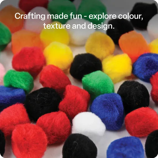 Pom Poms Assorted Colours 38mm - Pack of 50 - Modern Teaching Aids NZ