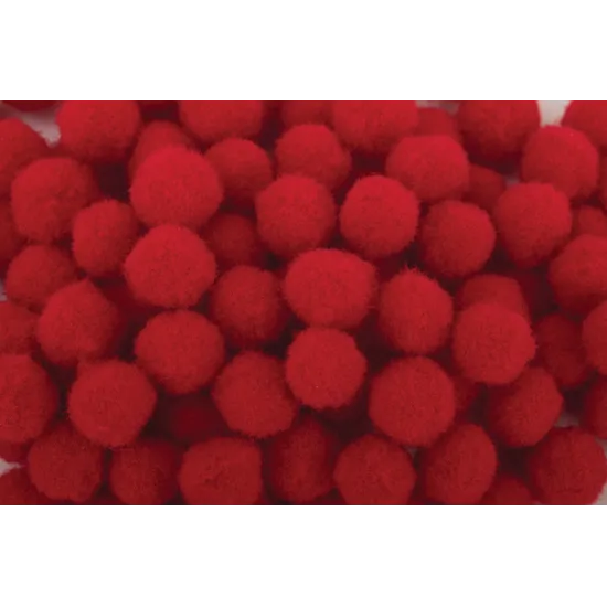 Pom Poms Red 7mm - Pack of 100 - Modern Teaching Aids NZ