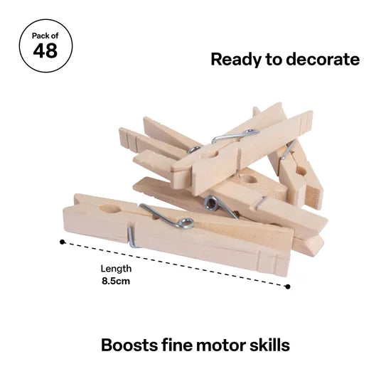 Wooden Pegs - Pack of 48 - Modern Teaching Aids NZ