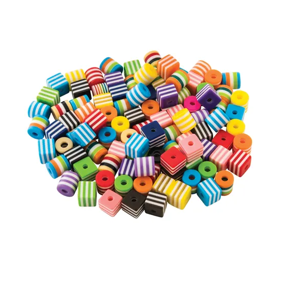 Striped Beads - 100 g - Modern Teaching Aids NZ