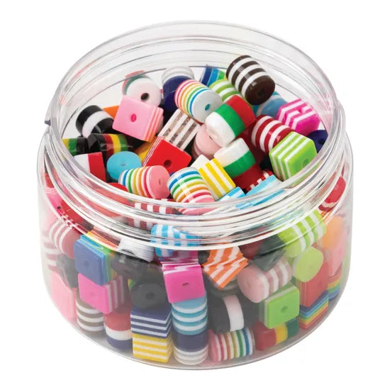 Striped Beads - 100 g - Modern Teaching Aids NZ
