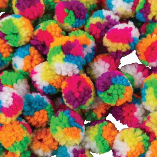Rainbow Pom Poms - Pack of 80 - Modern Teaching Aids NZ