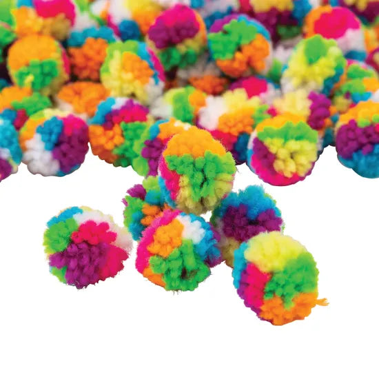 Rainbow Pom Poms - Pack of 80 - Modern Teaching Aids NZ