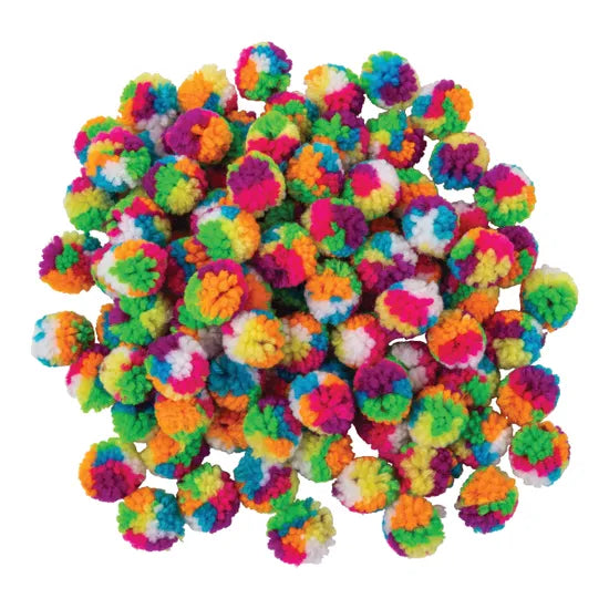 Rainbow Pom Poms - Pack of 80 - Modern Teaching Aids NZ