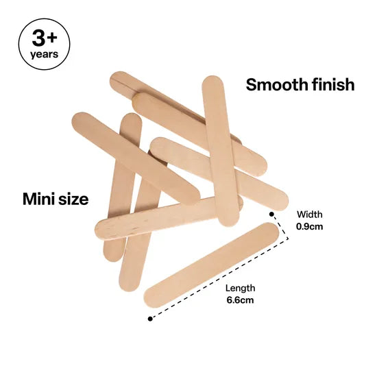 Paddle Pop Sticks Mini Natural 66 mm- Pack of 1000 - Modern Teaching Aids NZ