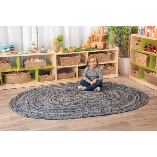 Fair Trade Chindi Woven Recycled Rug - 200 (L) x 150 (W) cm - Modern Teaching Aids NZ