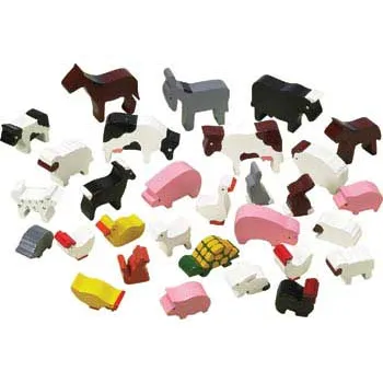Farm Animals Block Play Set - 30 Pieces Wooden Pieces - Modern Teaching Aids NZ