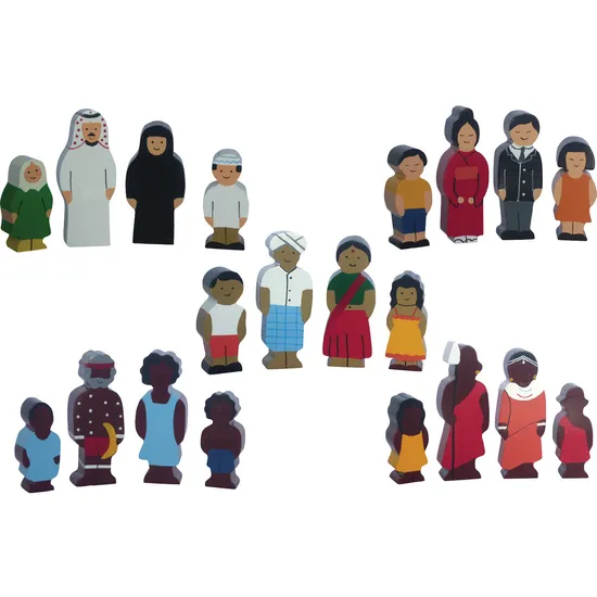 Multicultural Family Block Play Set - 20pc - Modern Teaching Aids NZ