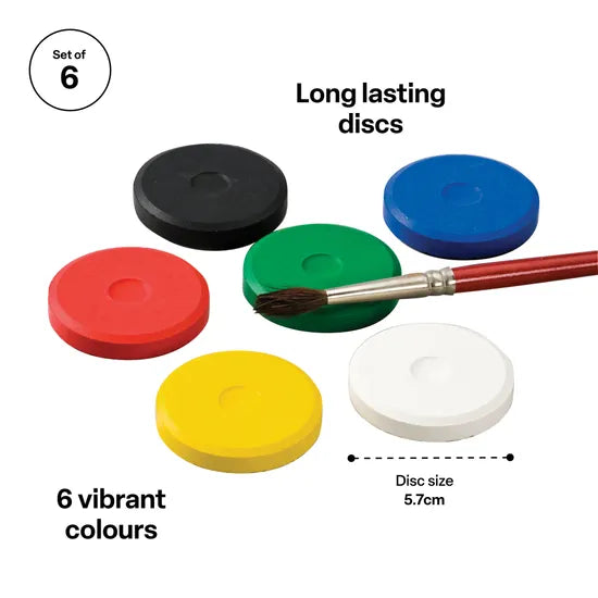 Tempera Colour Paint Blocks - Set of 6 - Modern Teaching Aids NZ