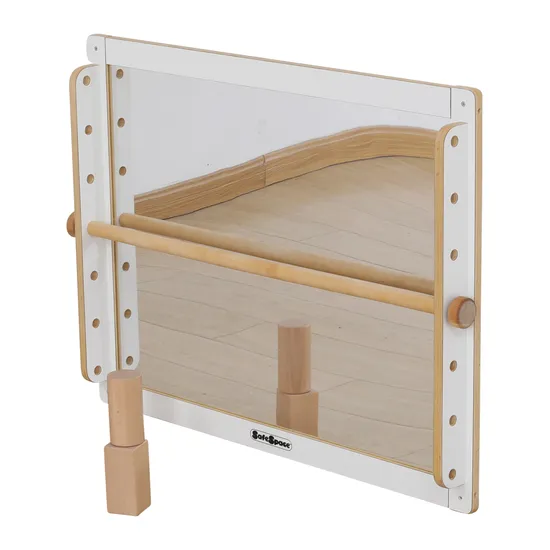 SafeSpace - Wall Mirror with Adjustable Barre - White - Modern Teaching Aids NZ