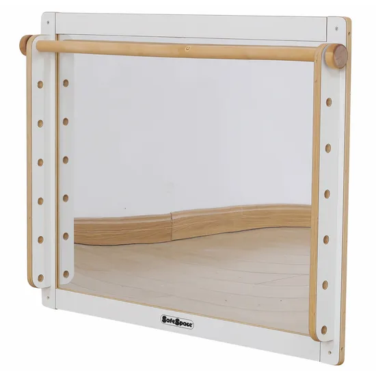 SafeSpace - Wall Mirror with Adjustable Barre - White - Modern Teaching Aids NZ