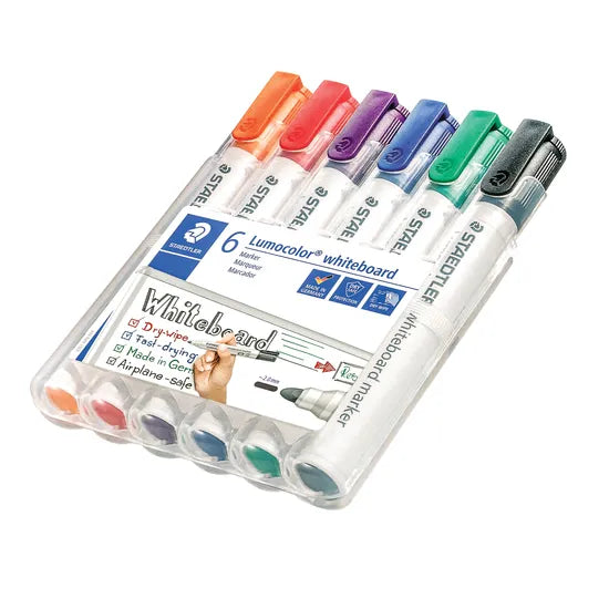 Staedtler Lumocolor Whiteboard Markers Bullet Asst - Pack of 6 - Modern Teaching Aids NZ