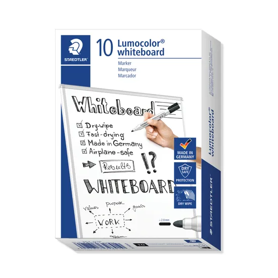 Staedtler Lumocolor Whiteboard Markers Bullet Black - Pack of 10 - Modern Teaching Aids NZ
