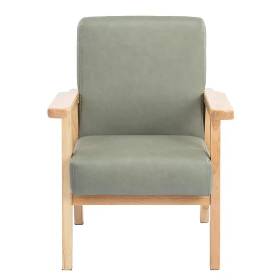 Stockholm Spaces - Children's Armchair - Green Faux Leather - 31 cm Seat Height - Modern Teaching Aids NZ