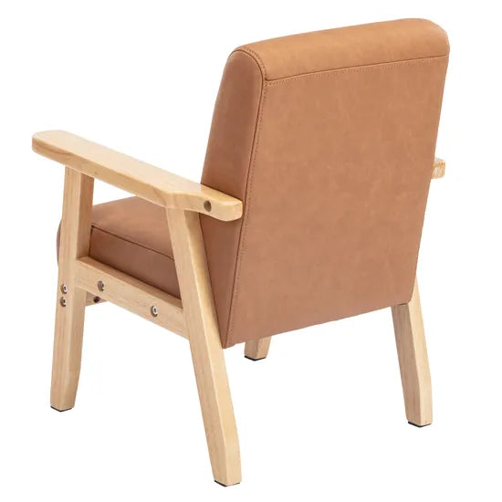 Stockholm Spaces - Children's Armchair - Tan Faux Leather - 31 cm Seat Height - Modern Teaching Aids NZ
