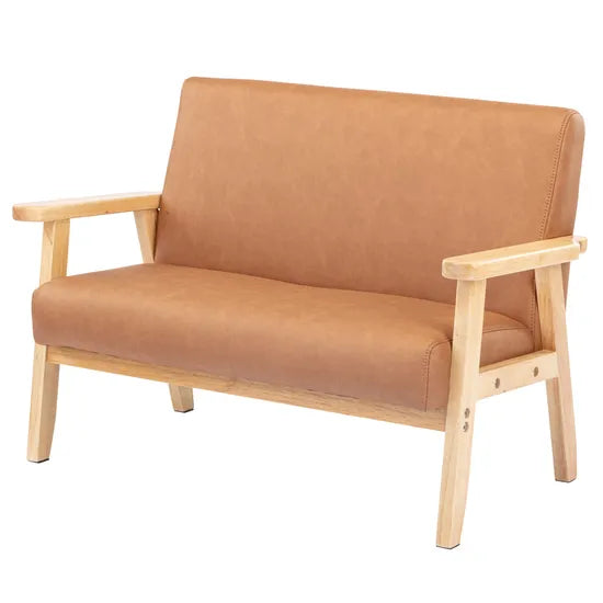 Stockholm Spaces - Children's Sofa - Tan Faux Leather - 31 cm Seat Height - Modern Teaching Aids NZ