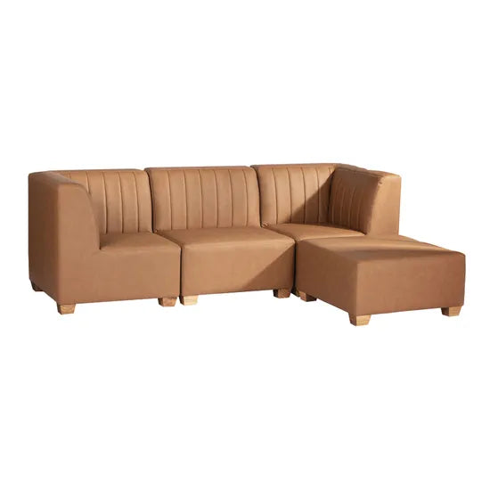 Stockholm Spaces - Childrens Modular Sofa - Tan Faux Leather - Set of 4 - Modern Teaching Aids NZ