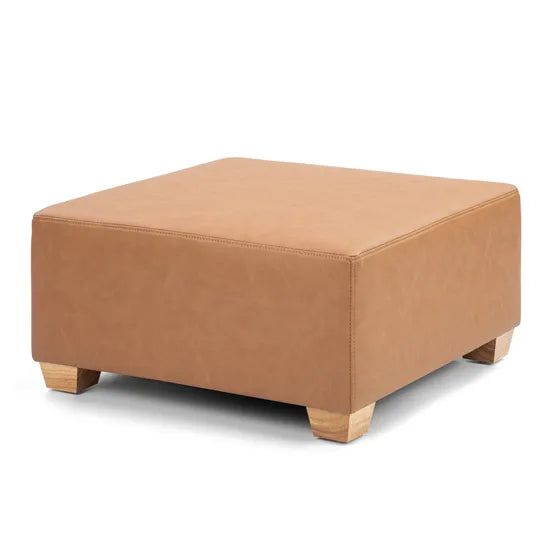 Stockholm Spaces - Childrens Modular Sofa - Ottoman - Tan Faux Leather - Modern Teaching Aids NZ