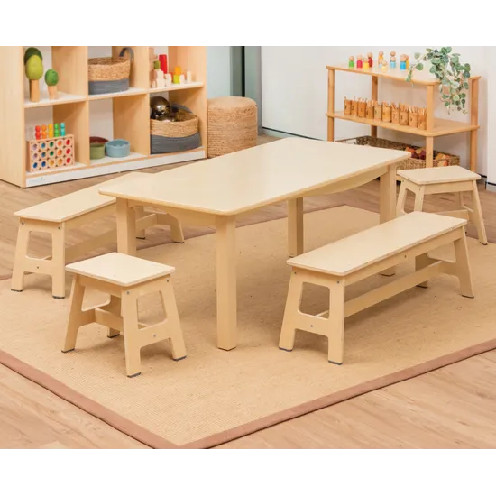 Stockholm Spaces Wooden Table and Stools