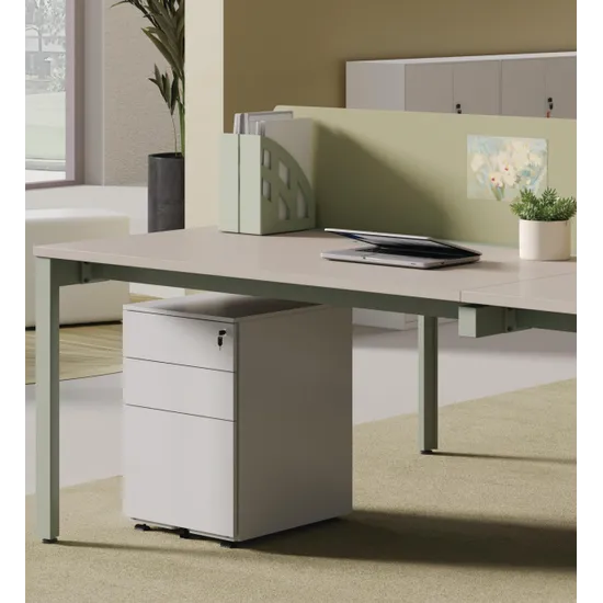 Ergerite Mobile Filing Pedestal - White