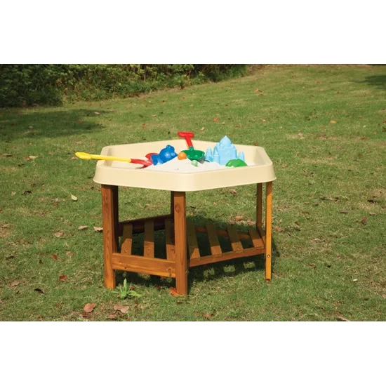 MTA Spaces - Hex Tray & Wooden Stand - Sand - Modern Teaching Aids NZ