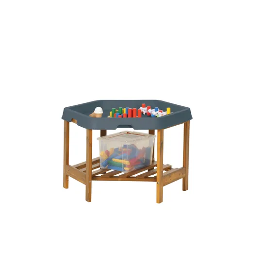 MTA Spaces Hex Tray & Wooden Stand - Charcoal - Modern Teaching Aids NZ