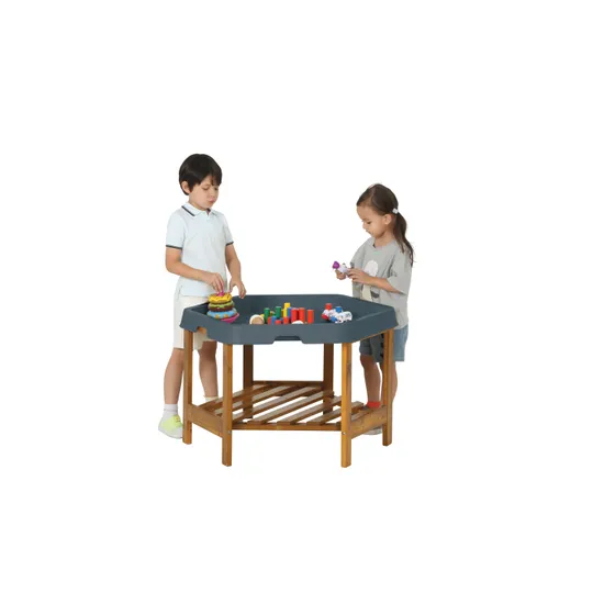 MTA Spaces Hex Tray & Wooden Stand - Charcoal - Modern Teaching Aids NZ