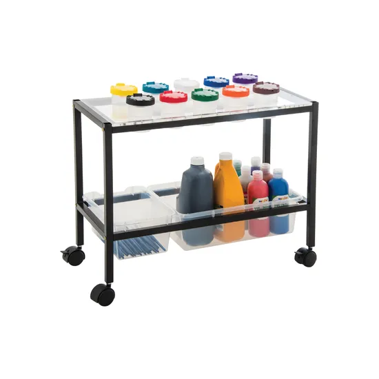 Paint Storage Trolley with Clear Tubs - Modern Teaching Aids NZ