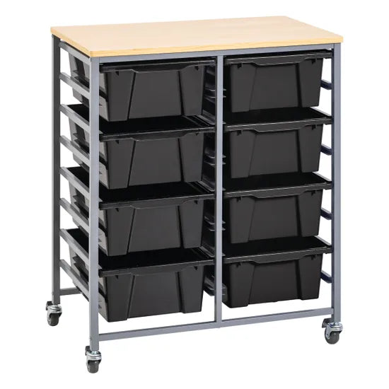 Double Tote Trolley with Black Trays - Modern Teaching Aids NZ