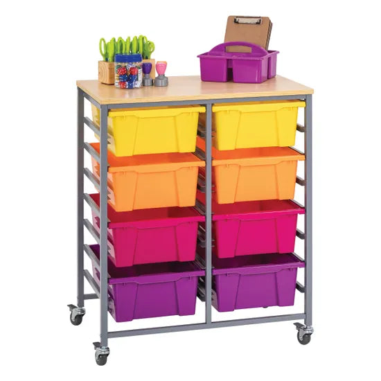 Double Tote Tray Trolley Kit (Sunrise) - Modern Teaching Aids NZ