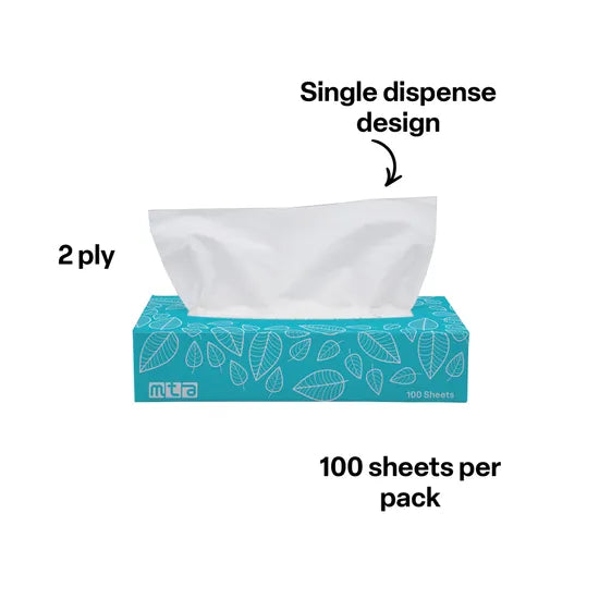 Facial Tissues 2Ply 100 Sheets - Pack of 48 - Modern Teaching Aids NZ